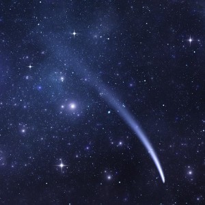 Comet on starry sky