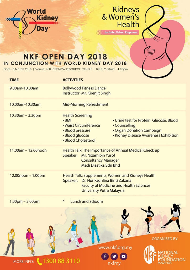National Kidney Foundation of Malaysia Holds Open Day Today In conjunction of World Kidney Day 2018-Pamper.my