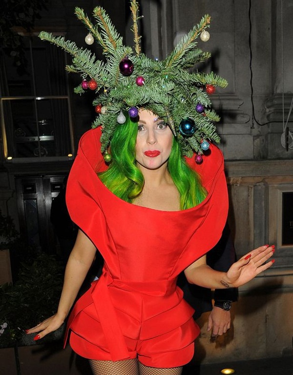 A Christmas tree... Wait, or is it Lady Gaga?