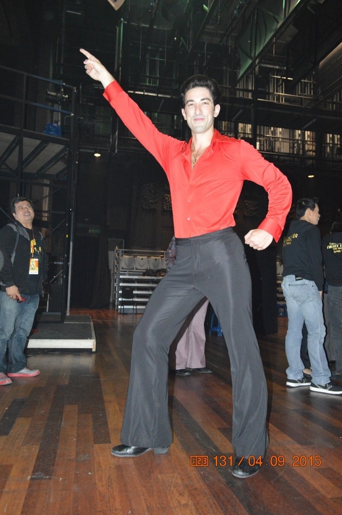 Handsome and talented Brandon Rubendall as Tony Manero in his iconic finger pointing pose. 