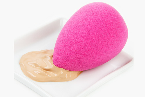 Place Beauty Products on Flat Surface with Beauty Blender