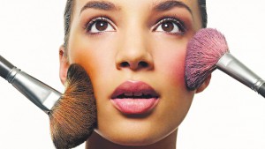 apply blush rosy cheeks makeup beauty face