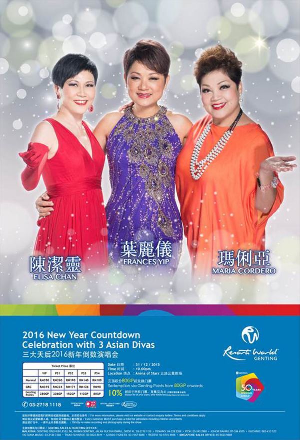The 3 Asian Divas are back once again with their everlasting popular renditions to usher in the new year (Photo source: rwgenting.com)