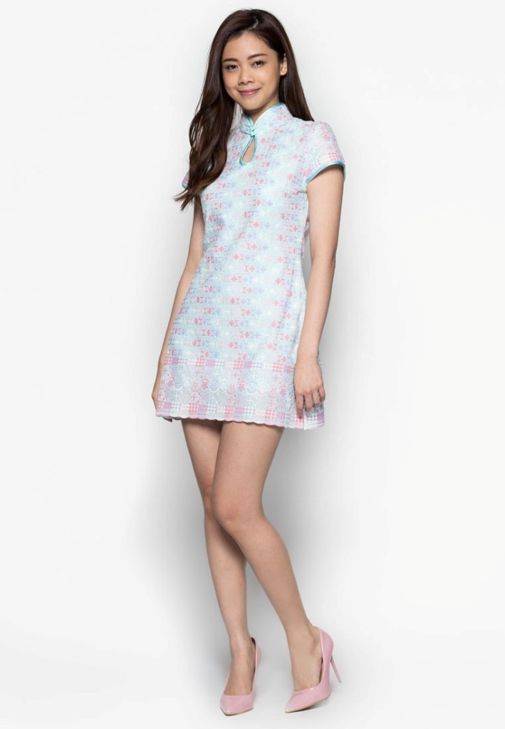 Cat in the bowl - YuTing Embroidery Mini Cheongsam (RM125.00) (Image: zalora.com.my)