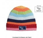 Crocheted Knit Beanie with Patch