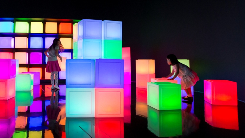 Media Block Chair - Future World at ArtScience Museum (Credit to teamLab)