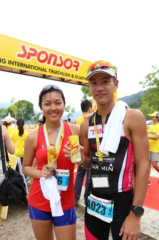 Duathlon 1st Prize E616 Sarah Tan Huizhen for Women Open Female Singapore And Duathlon 1 Prize A023 Jason Loh Chwan Chyin for Men Open Male Malaysia