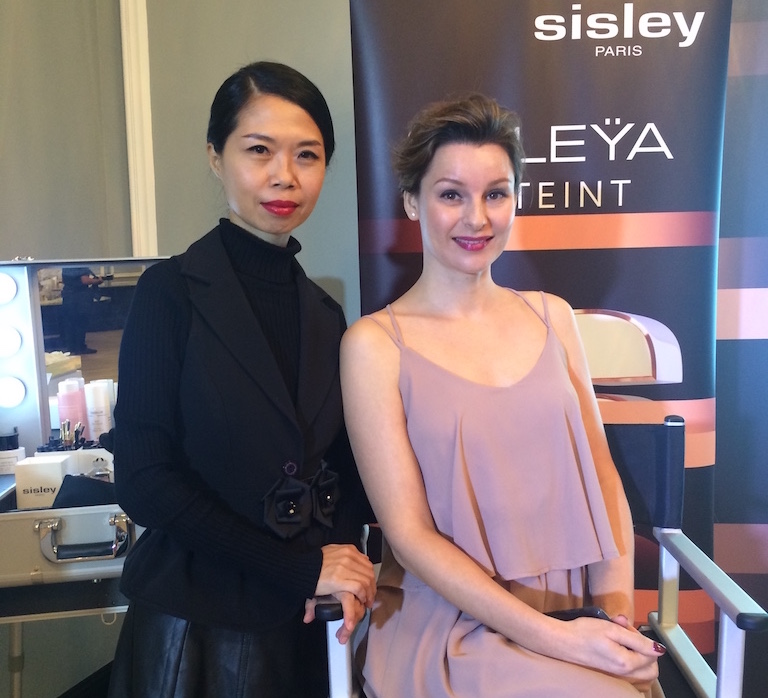 Geraldine Loy and the model after makeup demonstration