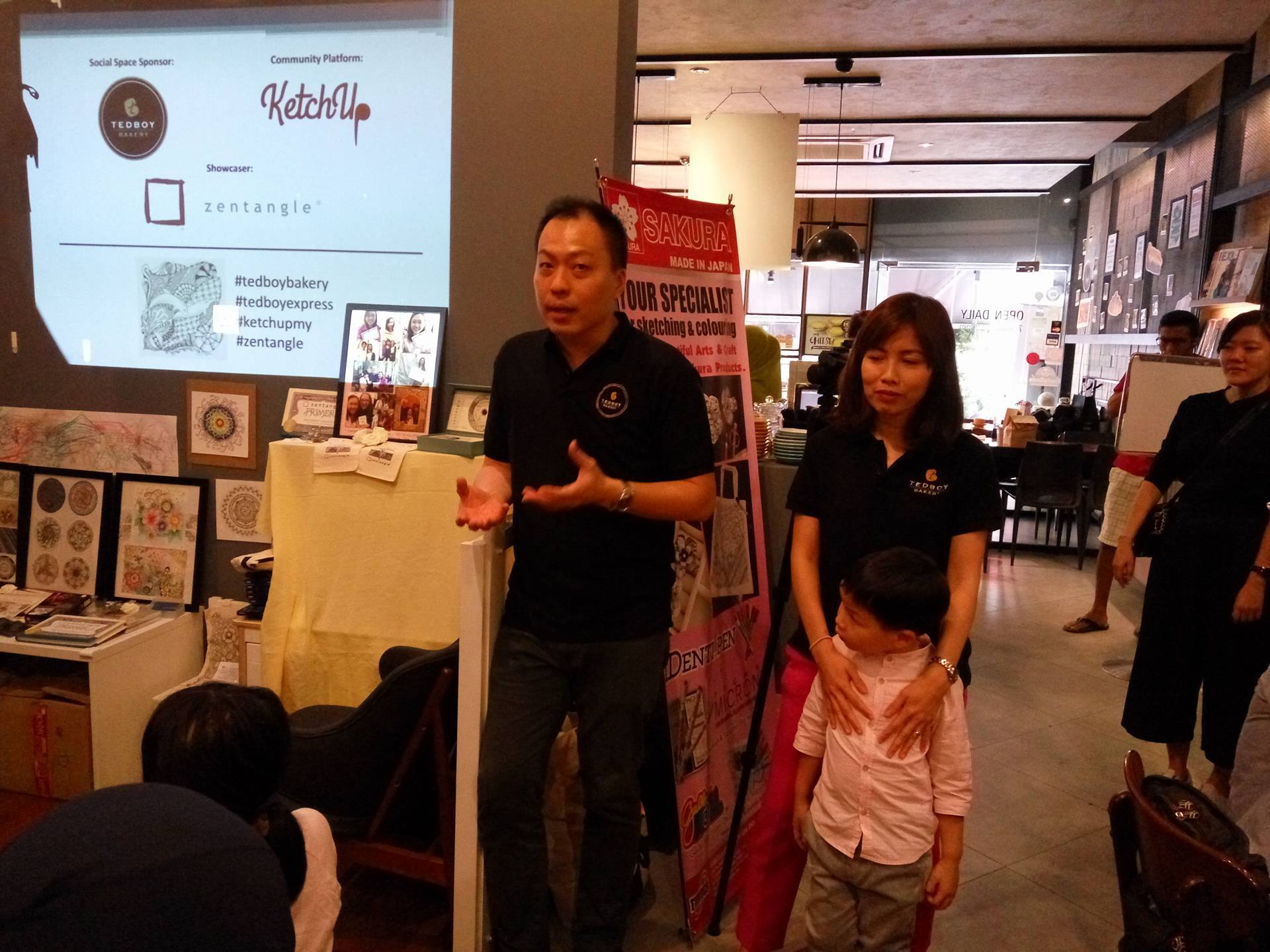 Patrina Tang and Edward Tan, the friendly owners of Tedboy Bakery, together with their son, Ted Tan.