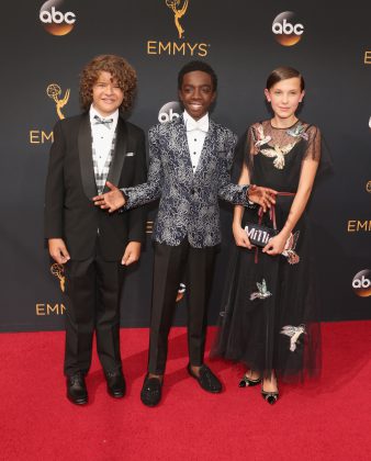 Emmy Awards 2016 (L-R) GATEN MATARAZZO, CALEB MCLAUGHLIN, AND MILLIE BOBBY BROWN