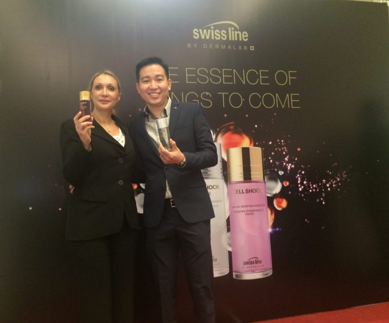 Ms Barbara Iacobucci, International Training Manager of Swiss line and Mr Yip Wei Yin, Chief Operating Officer of Cheerful Marketing Sdn Bhd