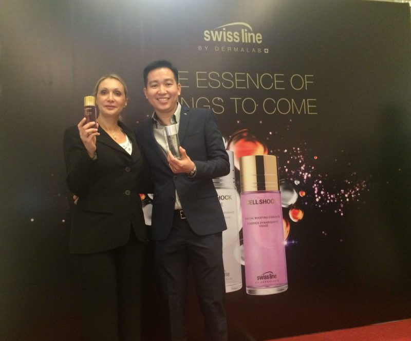 Ms Barbara Iacobucci, International Training Manager of Swiss line and Mr Yip Wei Yin, Chief Operating Officer of Cheerful Marketing Sdn Bhd