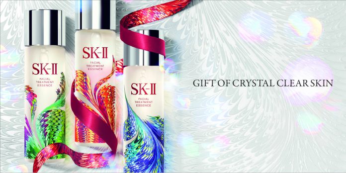 SK-II Facial Treatment Essence Limited Edition is available in red, blue and green Suminagashi-inspired designs