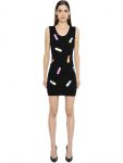 MOSCHINO PILL PRINTED WOOL KNIT PENCIL DRESS