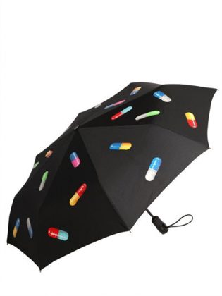 MOSCHINO PILL PRINTED AUTOMATIC MINI UMBRELLA