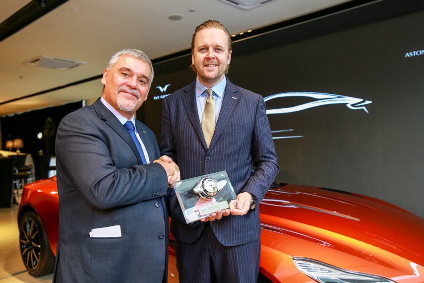 Gabor A Csurgai, Wearnes Regional Managing Director and Patrik Nilsson, President of Aston Martin Asia Pacific.