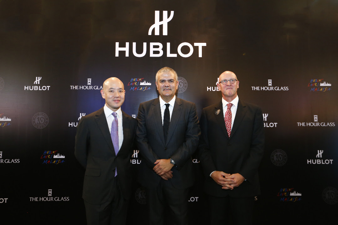 Michael Tay, Group Managing Director of The Hour Glass, Ricardo Guadalupe, CEO of Hublot and His Execellency Michael Winzap, Swiss Ambassador to Malaysia. 