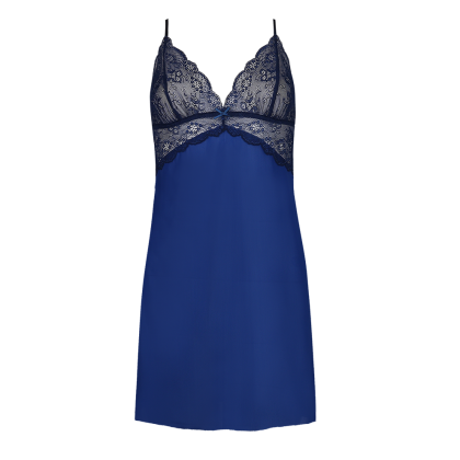 XIXILI Sonia #fabulouslyCHIC collection, Sheer Lace Slip in Cobalt Blue - Pamper.My