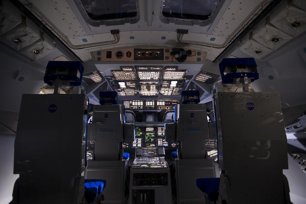 Space Transportation System (STS) (“Space Shuttle”) Orbiter Vehicle (OV) forward fuselage and crew cabin (flight deck)