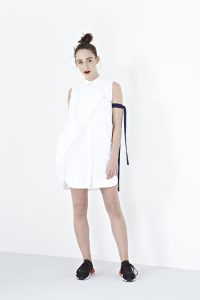 SHER Défilé 2016: Harlyn Front Overlap Shift Dress in White - Pamper.My