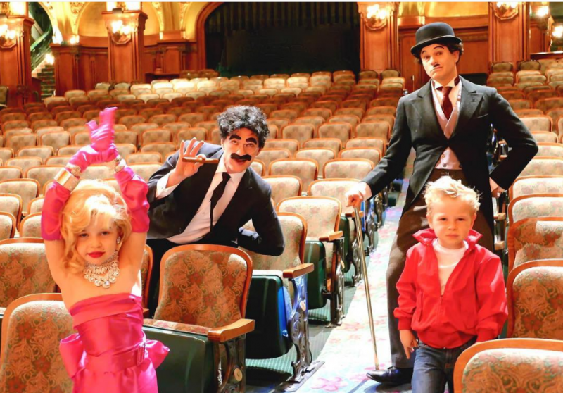 Neil Patrick Harris and family as old Hollywood stars such as Groucho Marx, Charlie Chaplin, Marilyn Monroe, and James Dean - Pamper.My
