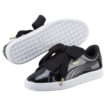 PUMA Basket Heart Sneakers, Black Lace - Pamper.My