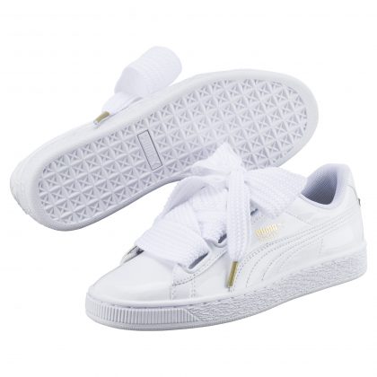 PUMA Basket Heart Sneakers, White Lace - Pamper.My