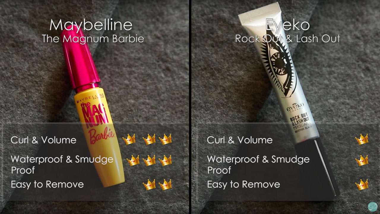 Maybeline The Magnum Barbie vs Eyeko Rock Out & Lash Out