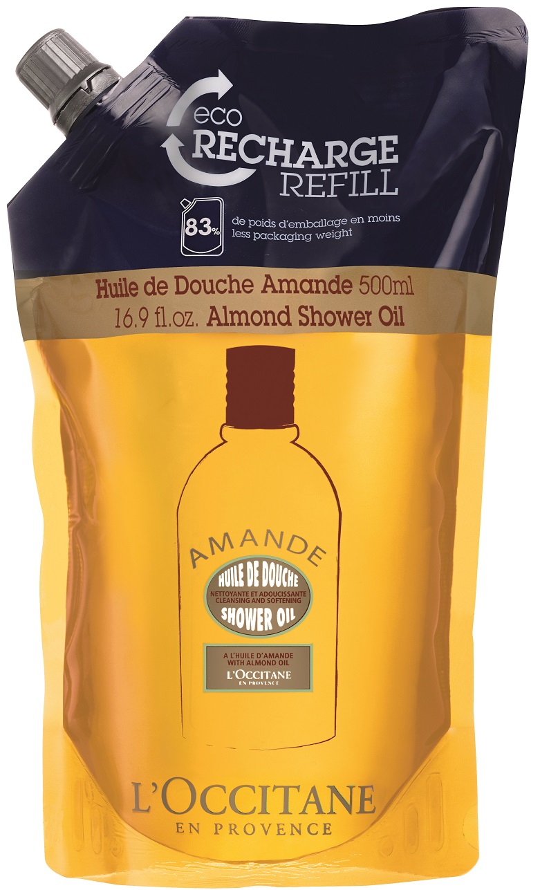 L'OCCITANE Almond Shower Oil Eco-Refill, RM155 (500ml)-Pamper.my