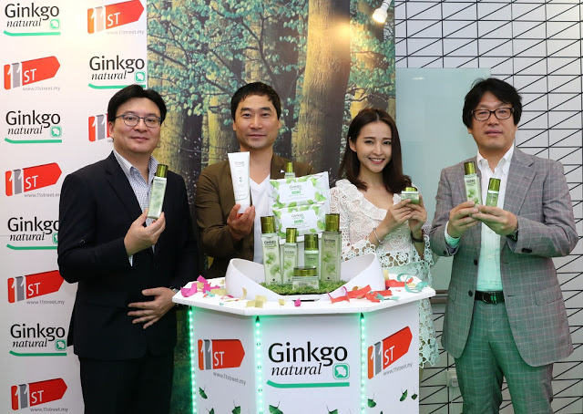 Exclusive launch of Ginkgo Natural on 11street From left to right: Lee Yong Jin, Managing Director of CJ IMC for Southeast Asia; Bruce Lim, Vice President of Merchandising for 11street; Agnes Lim, Malaysian model and actress; and Lee Young In, Managing Director of Ginkgo Natural/Charmzone.