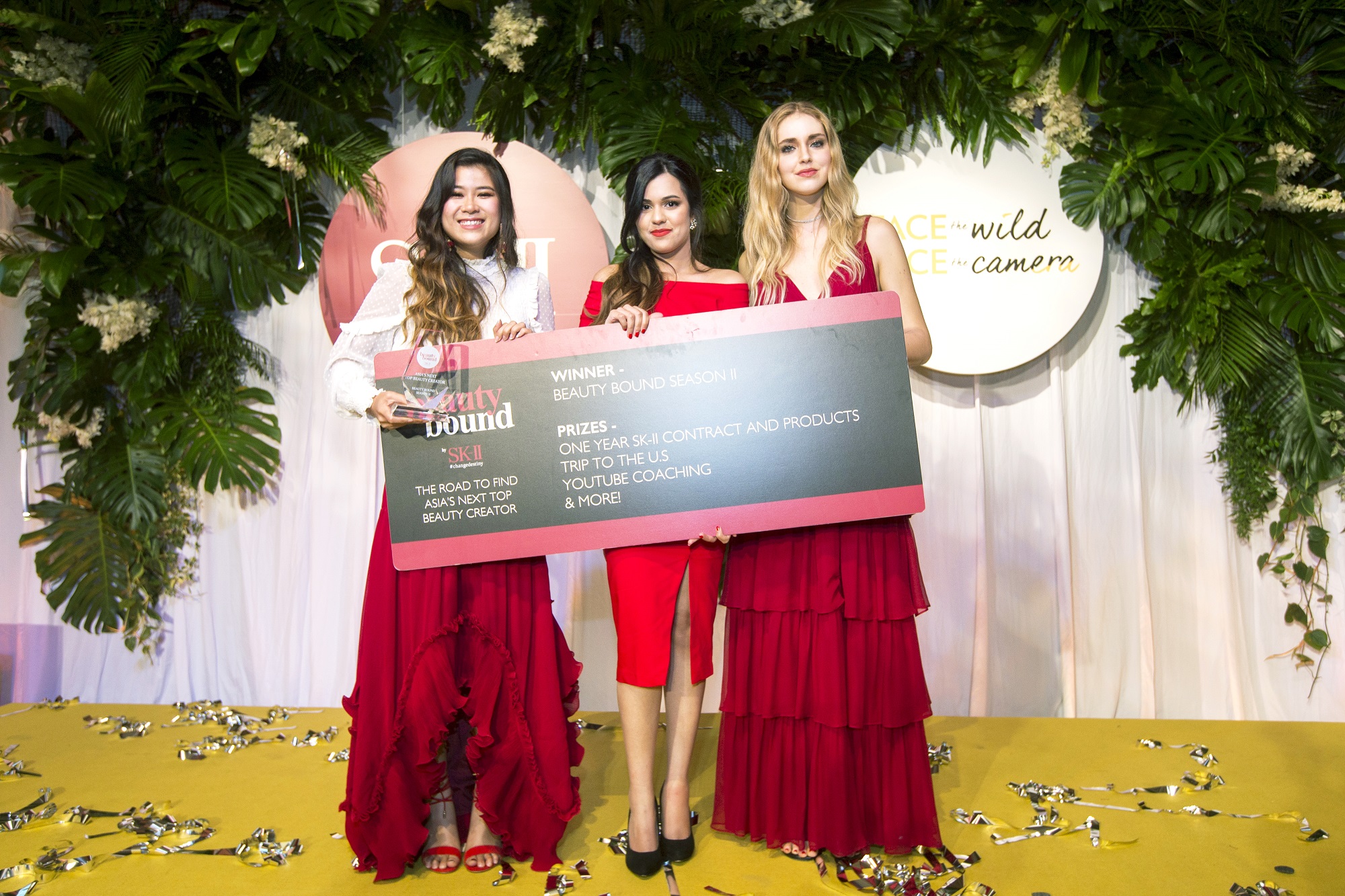 Winner Fairuz Nadia with her mentor,Tashy and Global Judge, Chiara Ferragni-Pamper.my