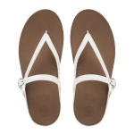 FitFlop Flip Leather Sandals in White-Pamper.my