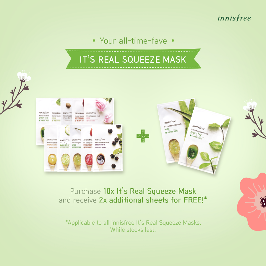innisfree Malaysia It’s Real Squeeze Mask Special May Promo-Pamper.my