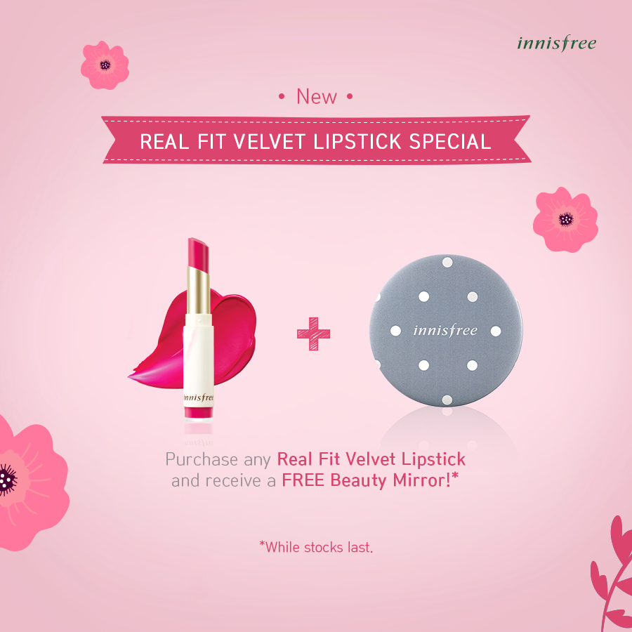 innisfree Malaysia Real Fit Velvet Lipstick Special May Promo-Pamper.my