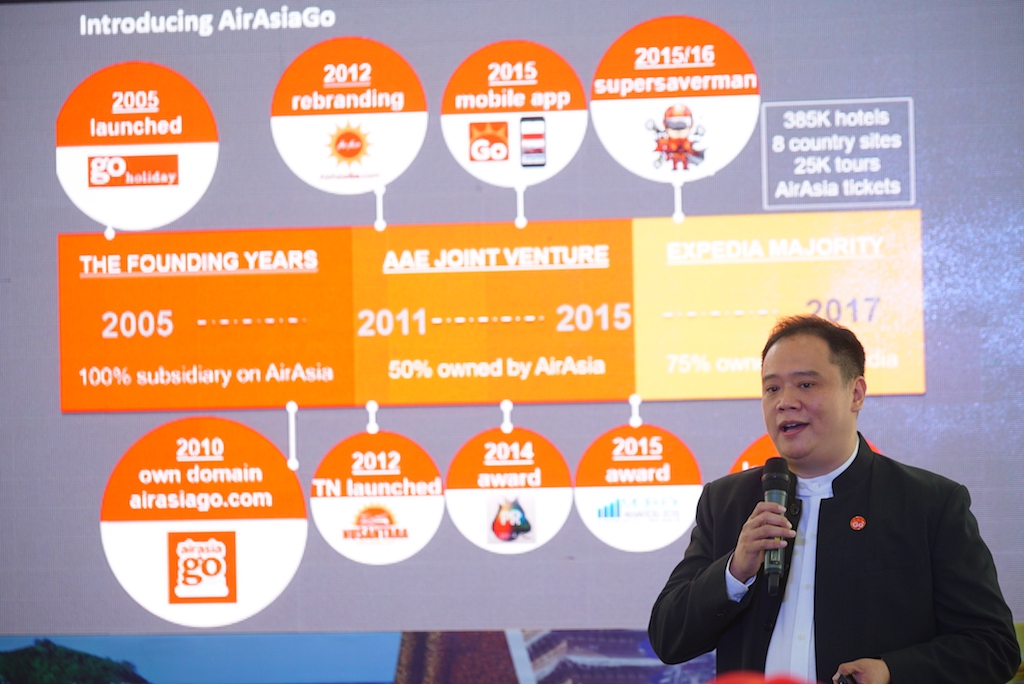 Darren Goh, General Manager of AirAsiaGo.com, sharing the online travel portal's 10 years of journey in Malaysia