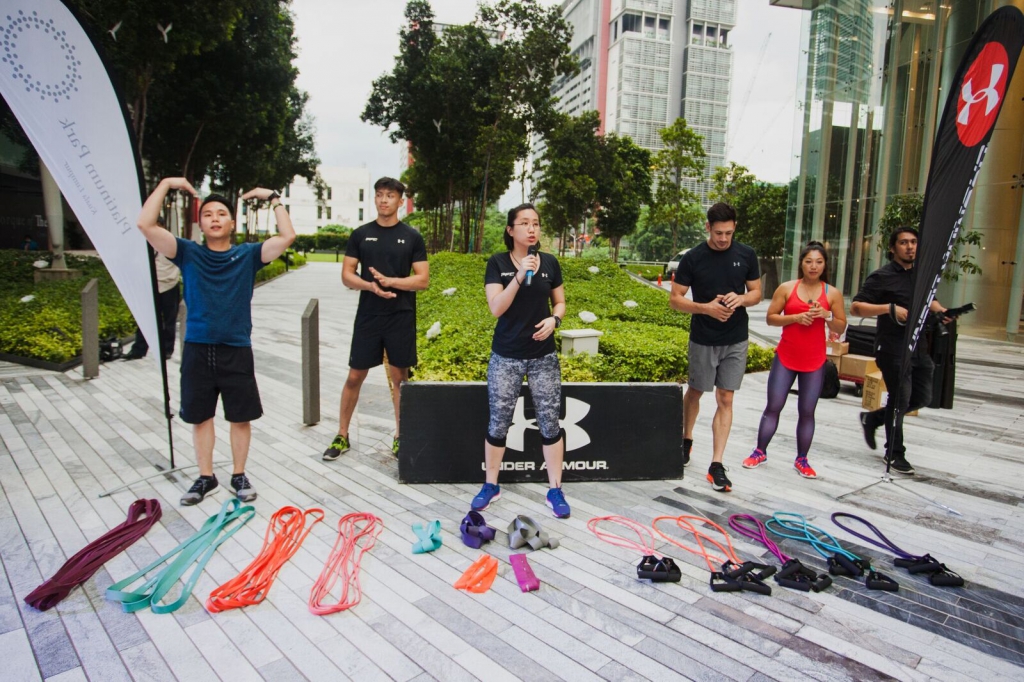 Fitness professionals from PFC Studio commencing the workout