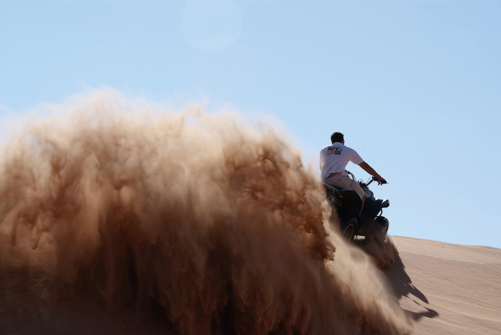 The fast and furious drive of an ATM vehicle is also a way to explore the desert