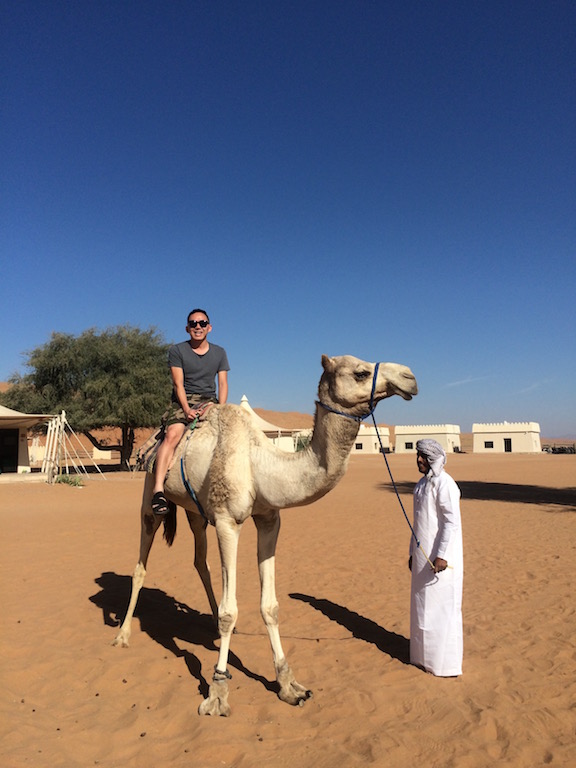 The hotel offers a free ride to the "Desert Boat" (camel) service every morning