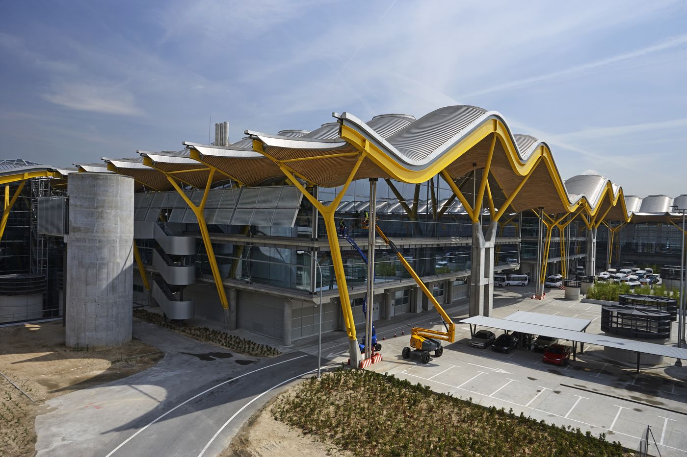 The yellow-trimmed exterior of Madrid Barajas International Airport. (Image: Shutterstock.com)