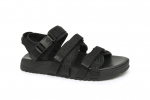Versace Black Leather Sandals with Canvas Straps-Pamper.my