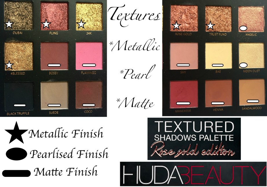 Huda Beauty Textured Shadows Palette Rose Gold Edition Swatches-Pamper.my