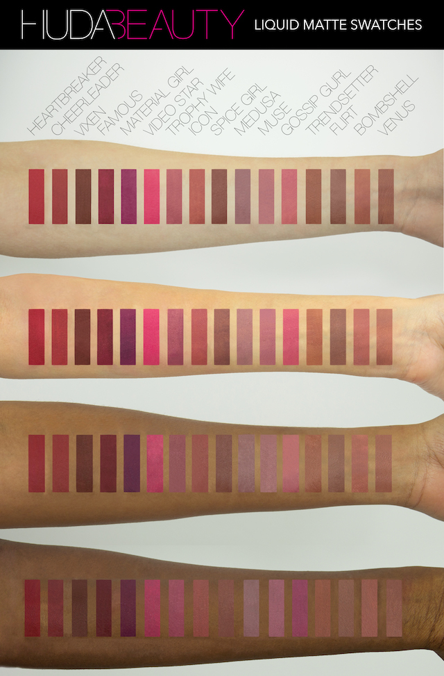 Huda Beauty Liquid Matte Swatches-Pamper.my