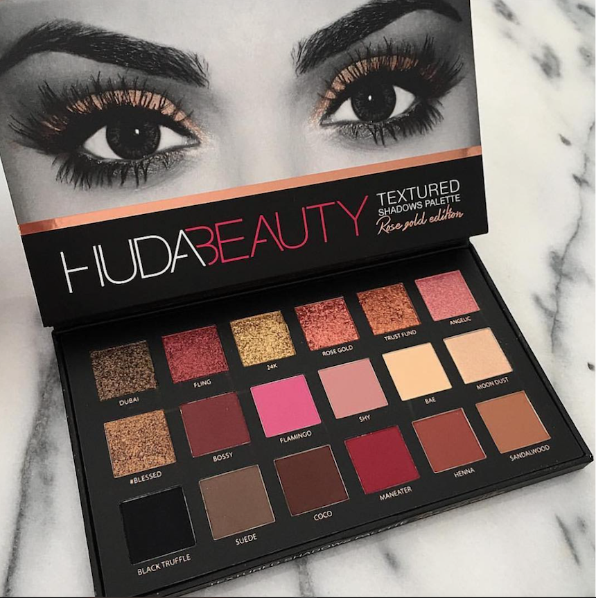 Huda Beauty Textured Shadows Palette Rose Gold Edition-Pamper.my