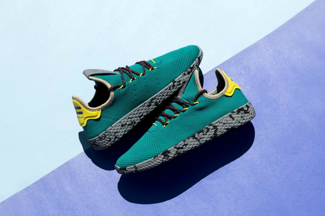 Adidas Pharrell Williams Tennis HU Men's Shoes Teal/Frozen Yellow/Grey