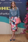 olivia-palermo-floral-pencil-skirt-artsy-watercolor-print-chambray-shirt-knotted-shirt-work-spring-outfits-pumps-olivia-palermo-via-wireimage