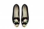 12. Opera Slipper Embroidery Oriental Flower in Black Velvet_2
