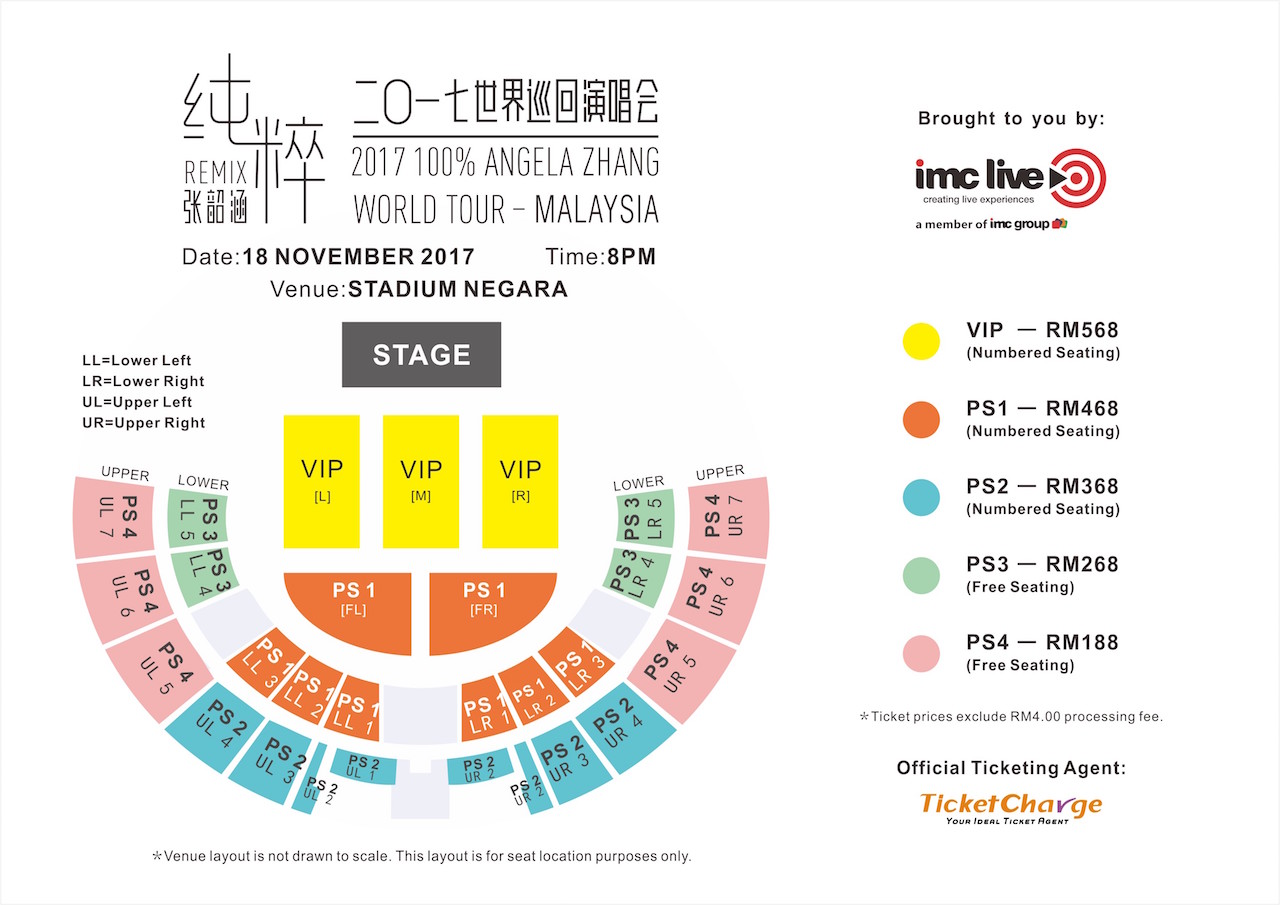 Angela Zhang 100% World Tour 2017 - Malaysia_Seating Plan_11November2017
