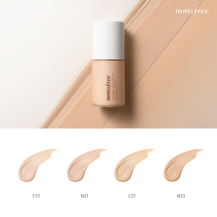 Get A Natural, Long-Lasting, And Smooth Base With innisfree Skinny Cover Fit Foundation-Pamper.my