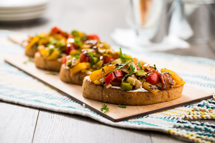 Grilled Veggie Crostinis