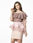 Duchess and Co SCORPIO FEATHER BELT – RM219 & PENCIL SKIRT PINK – RM189-min